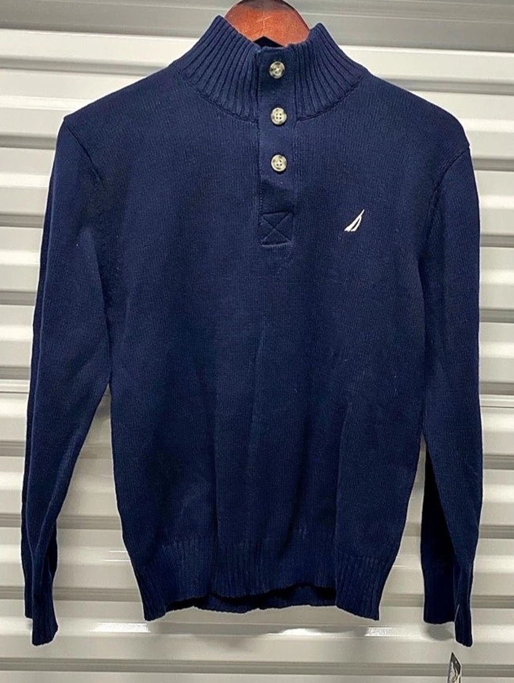 Nautica Mock Neck Button Placket Sweater Men's size L
